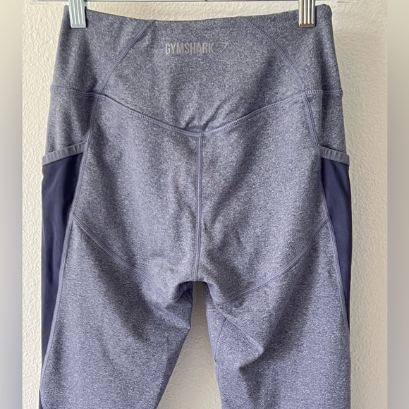 Gymshark Sleek Sculpture 2.0 Mesh Insert Leggings In Blue Steel Gray Siz… - Picture 5 of 14